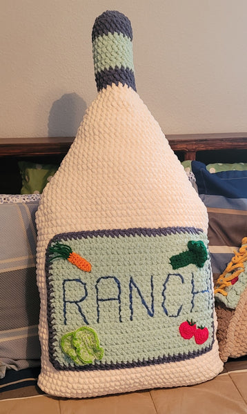 Ranch Dressing Pillow Crochet Pattern With Blanket Yarn
