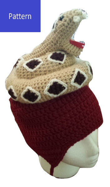 Rattlesnake Hat Crochet Pattern (adult)
