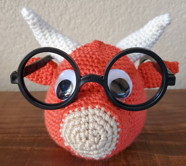 Little Red Bull Eyeglass Holder Crochet Pattern