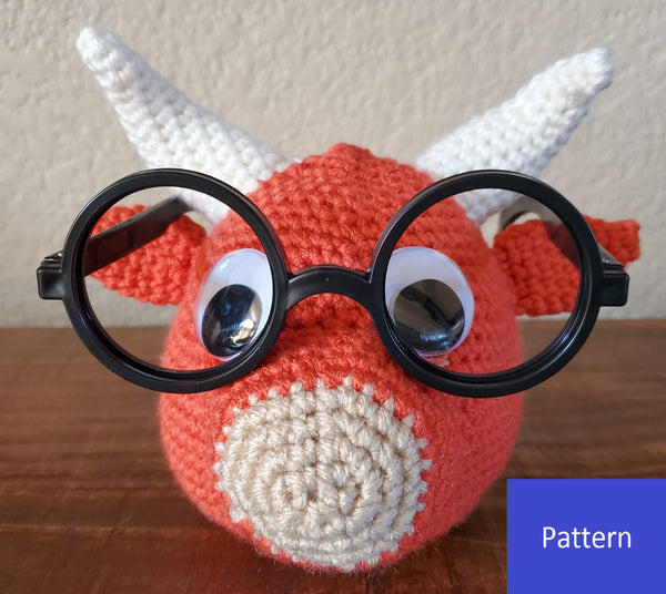 Little Red Bull Eyeglass Holder Crochet Pattern