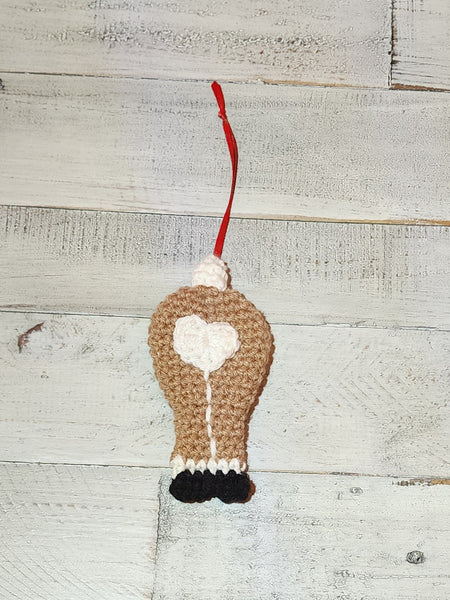 Reindeer Butt Ornament Crochet Pattern