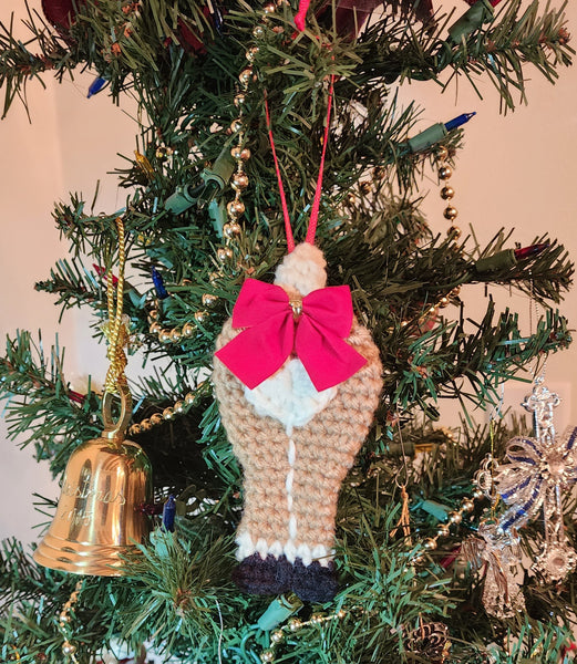 Reindeer Butt Ornament Crochet Pattern