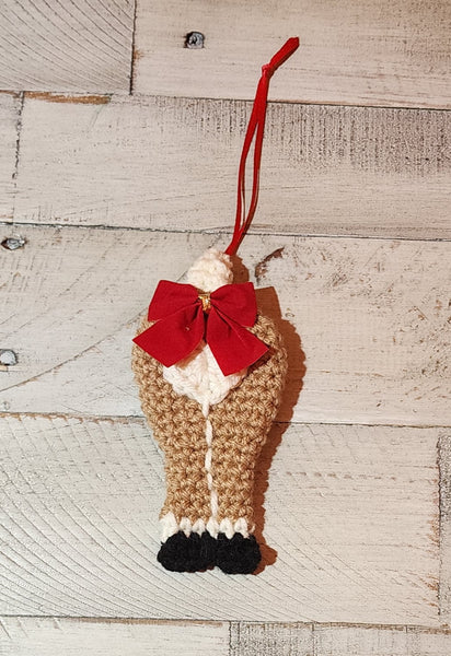 Reindeer Butt Ornament Crochet Pattern