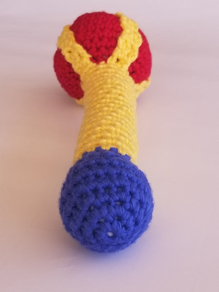 Royal Baby Sweater Crochet Pattern with Scepter Baby Rattle Crochet Pattern, Sizes NB-3M, 6M, 9M