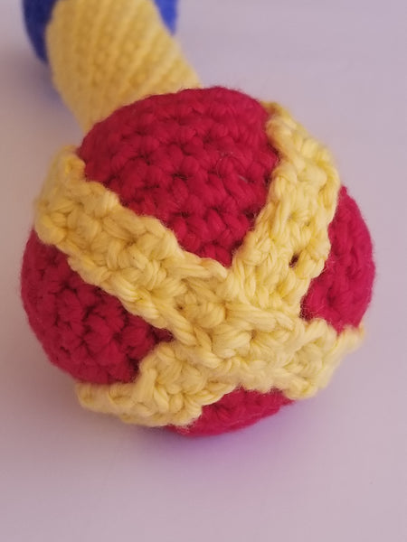Royal Baby Sweater Crochet Pattern with Scepter Baby Rattle Crochet Pattern, Sizes NB-3M, 6M, 9M