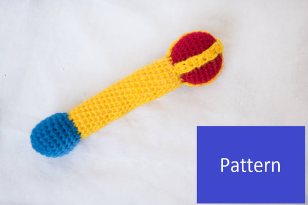Royal Baby Sweater Crochet Pattern with Scepter Baby Rattle Crochet Pattern, Sizes NB-3M, 6M, 9M