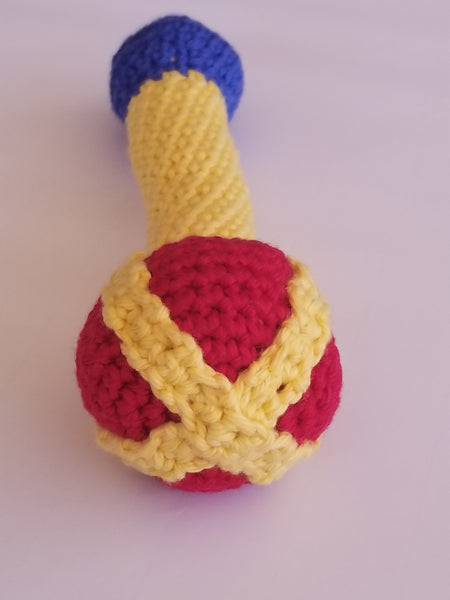 Royal Baby Sweater Crochet Pattern with Scepter Baby Rattle Crochet Pattern, Sizes NB-3M, 6M, 9M