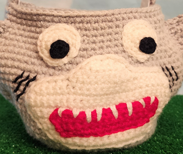 Shark Easter Basket Crochet Pattern