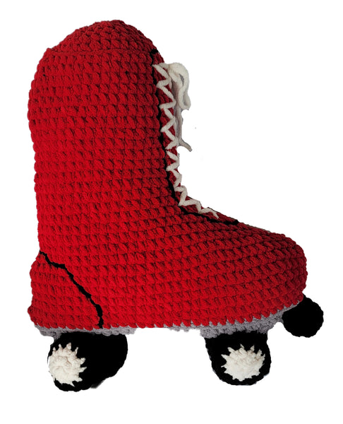 Roller Skate Pillow Crochet Pattern With Blanket Yarn
