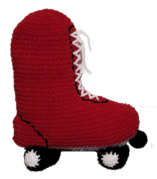Roller Skate Pillow Crochet Pattern With Blanket Yarn