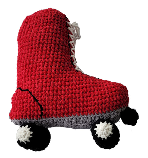 Roller Skate Pillow Crochet Pattern With Blanket Yarn