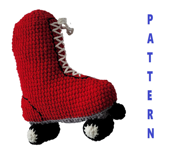 Roller Skate Pillow Crochet Pattern With Blanket Yarn