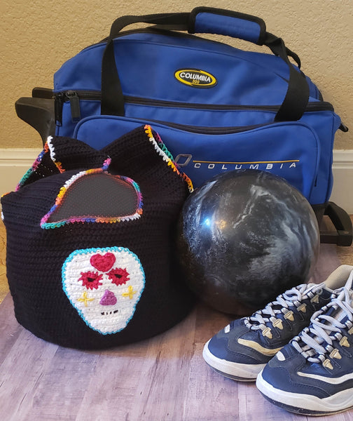 Sugar Skull Bowling Ball Bag Crochet Pattern or Market Bag Crochet Pattern