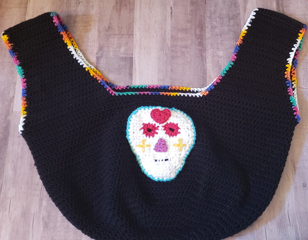 Sugar Skull Bowling Ball Bag Crochet Pattern or Market Bag Crochet Pattern