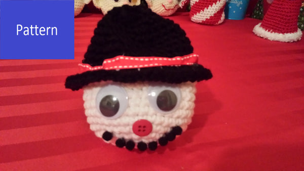 Snowman Gift Bag Crochet Pattern in PDF Format