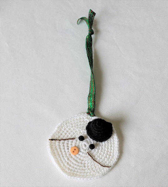 Crochet Pattern Melted Snowman Ornament