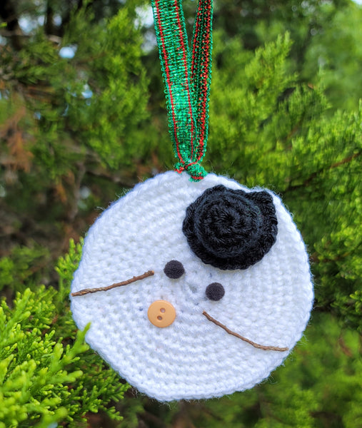 Crochet Pattern Melted Snowman Ornament