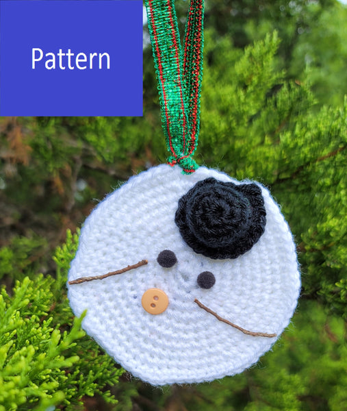 Crochet Pattern Melted Snowman Ornament