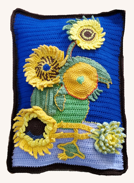 Sunflower Decorative Crochet Pattern - Van Gogh's Sunflowers Recreation, Crochet Pattern