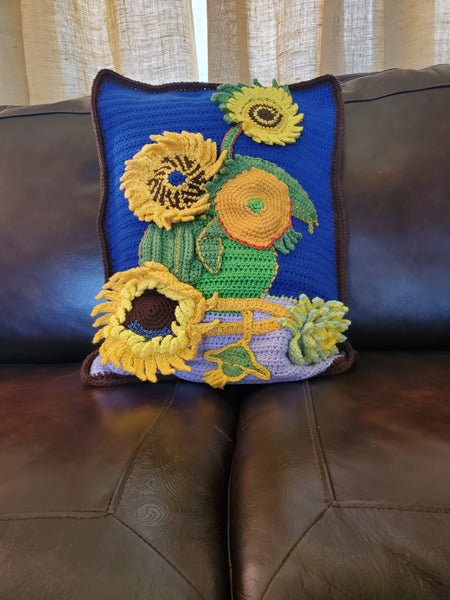 Sunflower Decorative Crochet Pattern - Van Gogh's Sunflowers Recreation, Crochet Pattern