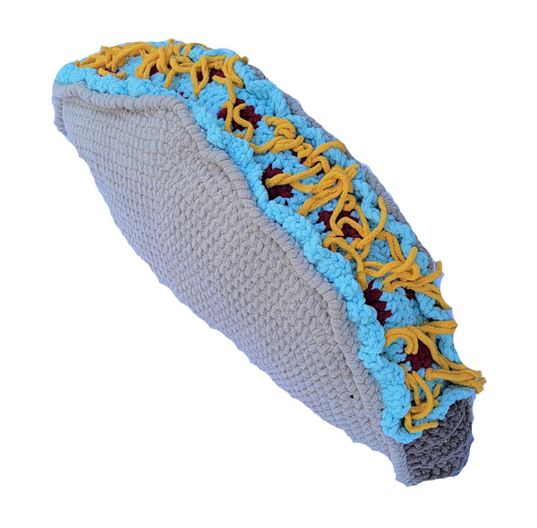 Taco Pillow Crochet Pattern With Blanket Yarn