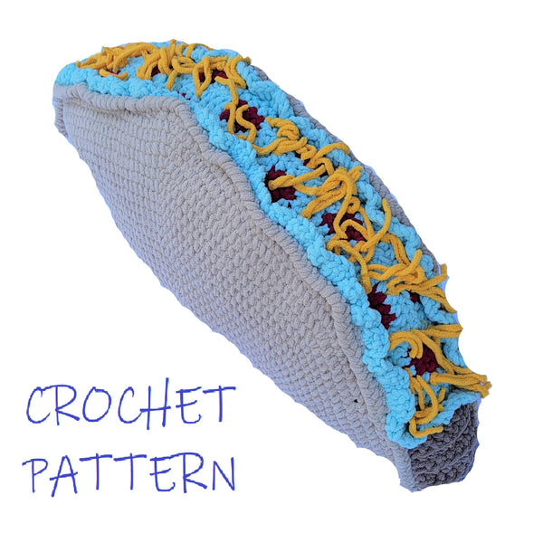 Taco Pillow Crochet Pattern With Blanket Yarn