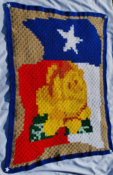 Yellow Rose of Texas Corner-to-Corner (C2C) Blanket Crochet Pattern