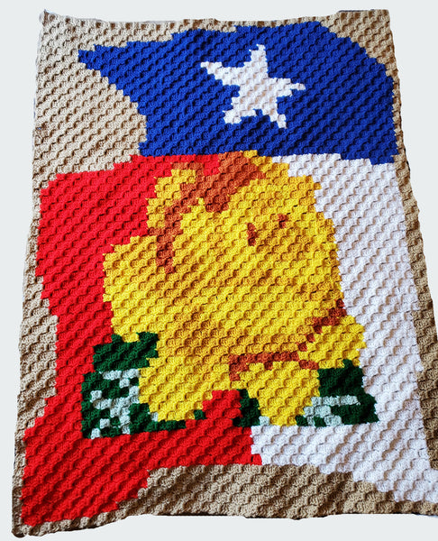Yellow Rose of Texas Corner-to-Corner (C2C) Blanket Crochet Pattern