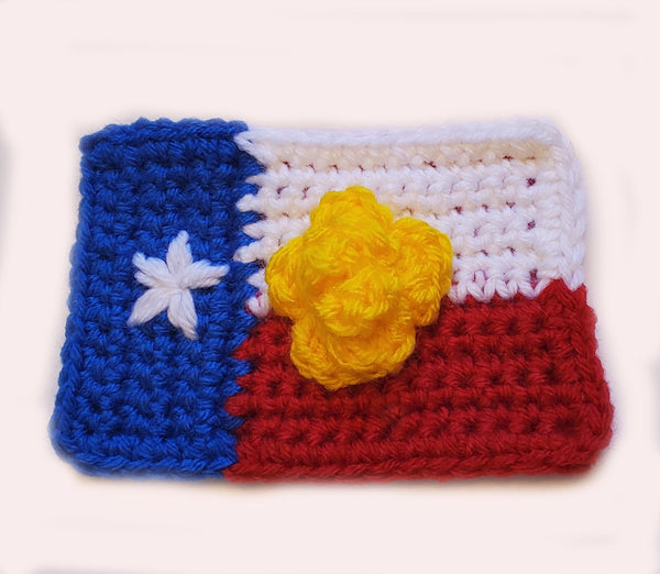 Texas Flag Christmas Tree Ornament Crochet Pattern - Yellow Rose of Texas Ornament Pattern