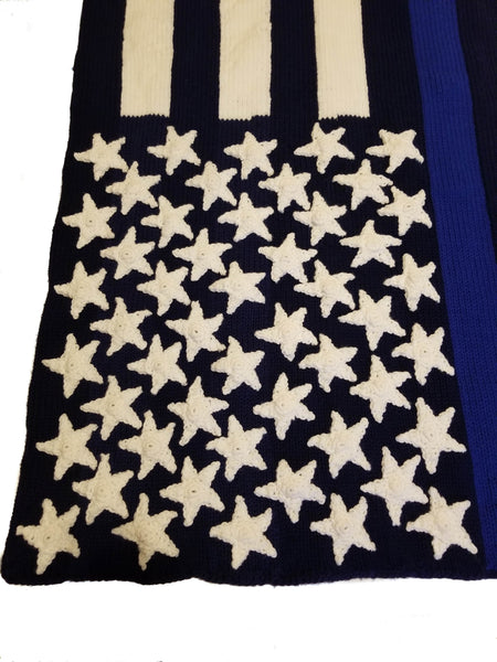 Thin Blue Line Afghan Pattern for Addi Pro - Thin Red Line Afghan Pattern for Addi Pro