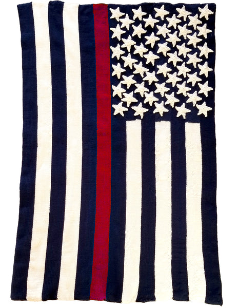 Thin Blue Line Afghan Pattern for Addi Pro - Thin Red Line Afghan Pattern for Addi Pro