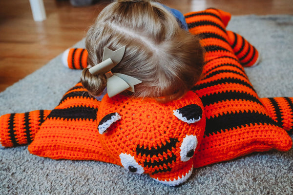 Tiger Pillow Sham Crochet Pattern, Instant PDF Download