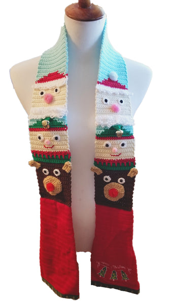 Christmas Totem Pole Kitchen Boa Crochet Pattern - Reindeer, Elf, and Santa Claus