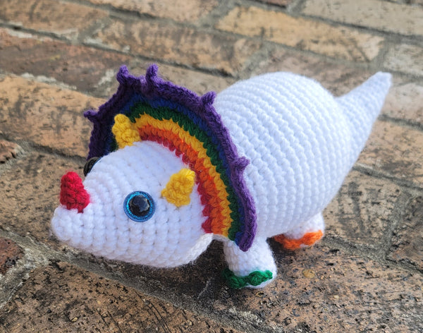 Triceratops Baby Amigurumi Crochet Pattern - Rainbow Crochet