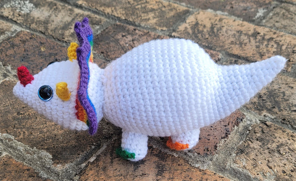 Triceratops Baby Amigurumi Crochet Pattern - Rainbow Crochet