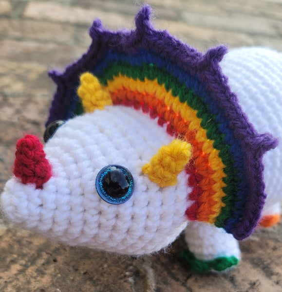 Triceratops Baby Amigurumi Crochet Pattern - Rainbow Crochet