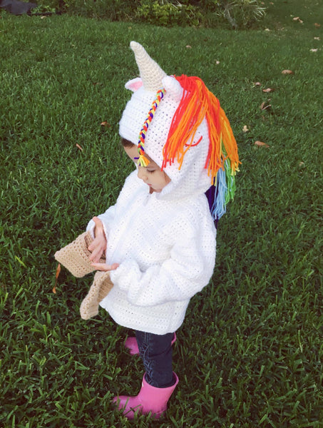 Unicorn Child's Hoodie Crochet Pattern