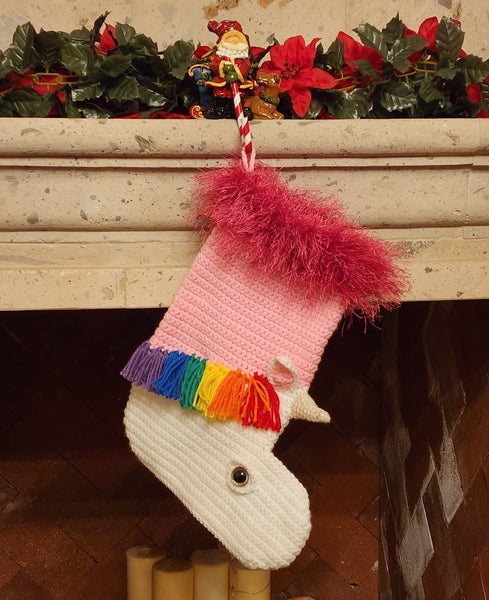 Unicorn Stocking Crochet Pattern