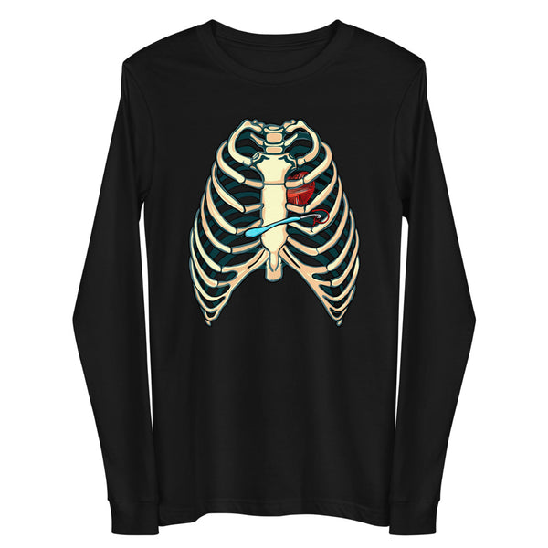 Long Sleeve Black Tshirt, Heart of a Hooker, Halloween Costume for Crocheter