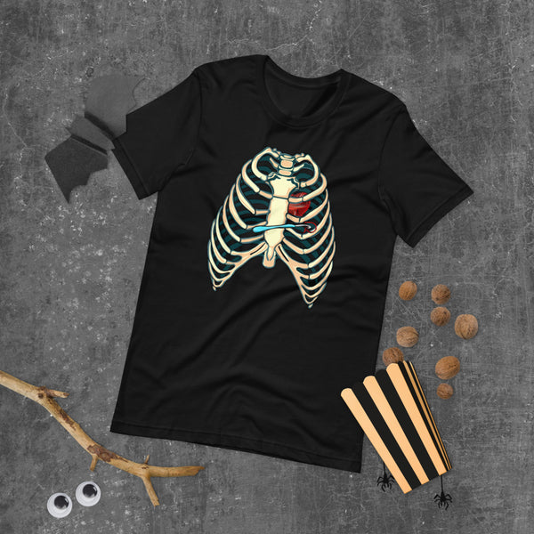 Black T-Shirt Heart of a Hooker, Halloween Costume for Crocheter