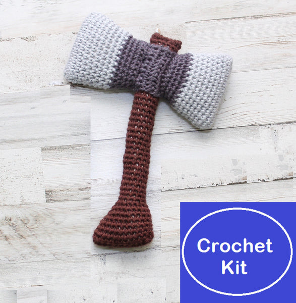 Viking/Renaissance Axe Baby Rattle Crochet Kit
