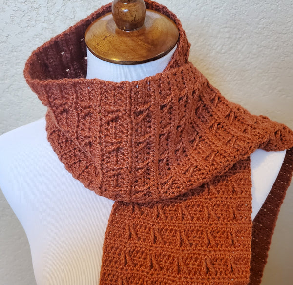 West Texas Scarf Crochet Pattern - Oil Well Scarf Crochet Pattern - Instructions for Woman's or Man's Scarf