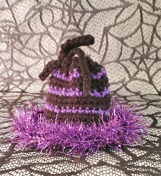 Witch's Hat Treat Bag Crochet Pattern for Halloween