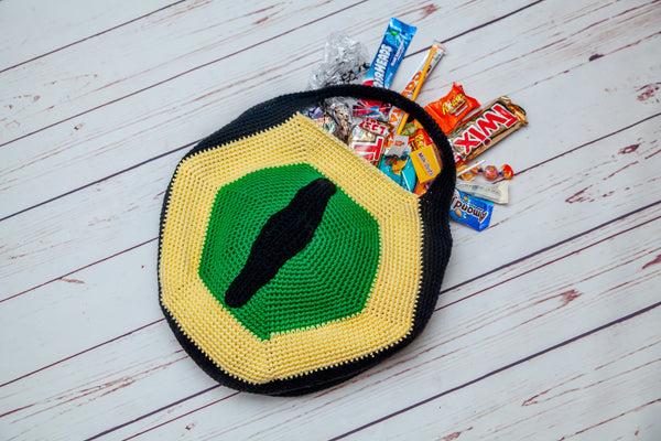 Wolf Eye Trick or Treat Bag Crochet Pattern