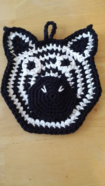Zebra Potholder Crochet Pattern