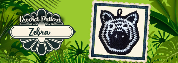 Jungle Potholder Crochet Patterns Ebook - Elephant Potholder, Elephant Panhandler, Zebra Potholder, Giraffe Potholder