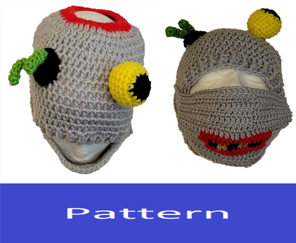 Zombie Messy Bun Hat Crochet Pattern with Snaggle-Tooth Face Mask Pattern